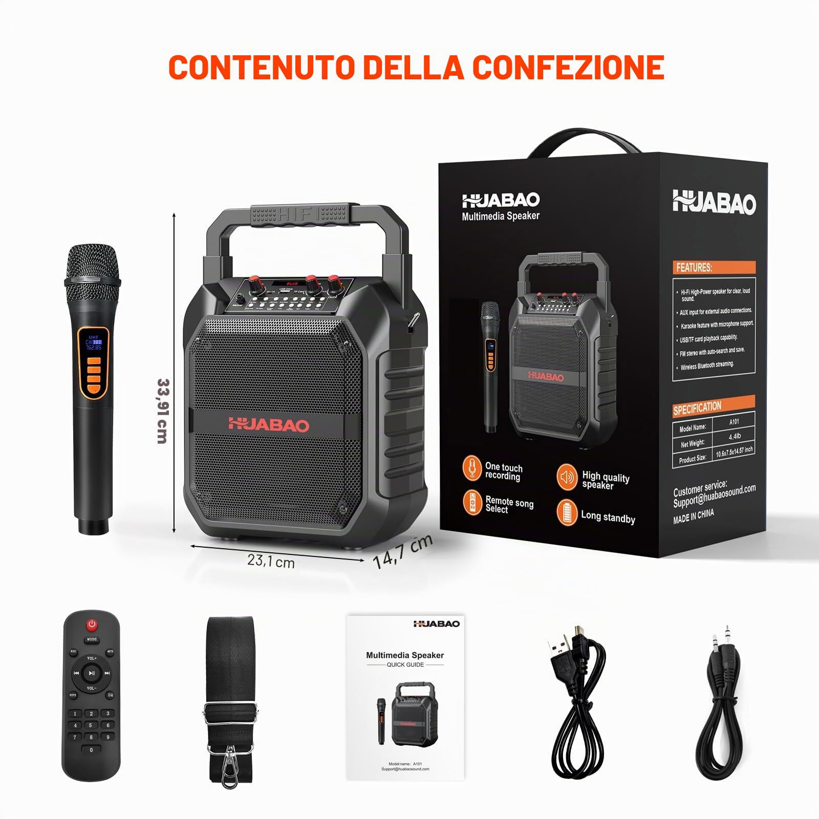Macchina per karaoke, altoparlante portatile Bluetooth con microfono senza fili per adulti e bambini, sistema PA con telecomando supporta TF Card/USB/FM/AUX per feste in casa, all'interno e all'aperto