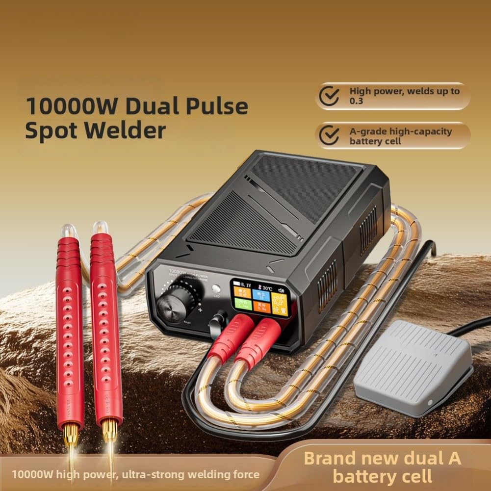 TK-20P Tragbarer 10000 W Zweipuls-Punktschweißgerät mit Fußpedal und LCD-Display – für DIY, sicheres & präzises Schweißen bis 0,3 mm