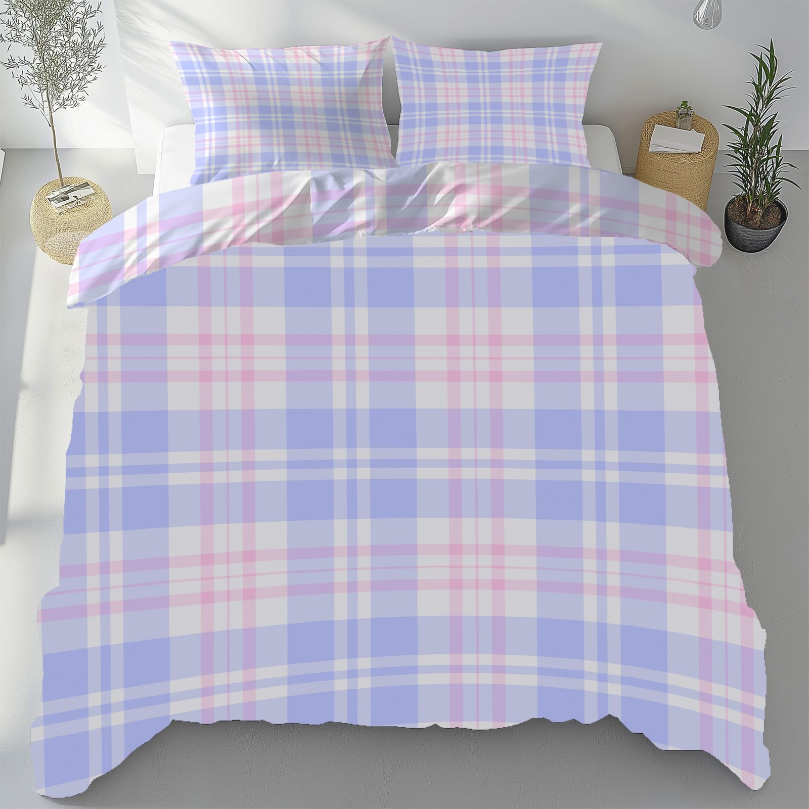 Parure de lit 240x260 bicolore réversible pour une chambre style scandinave