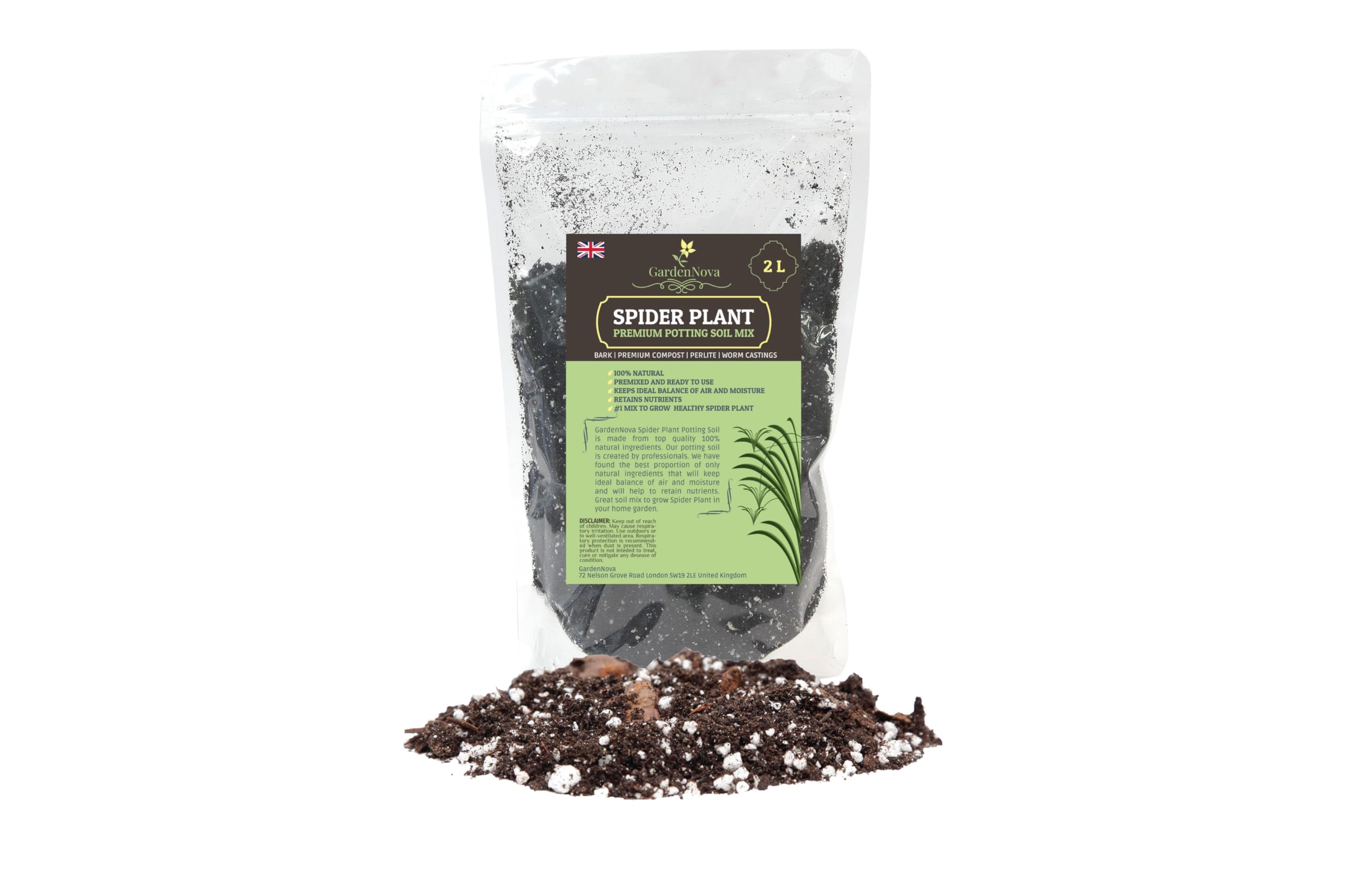 GARDENNOVA Premium Spider Plant Potting Soil Mix - (2 Liters Bag) - Image 2