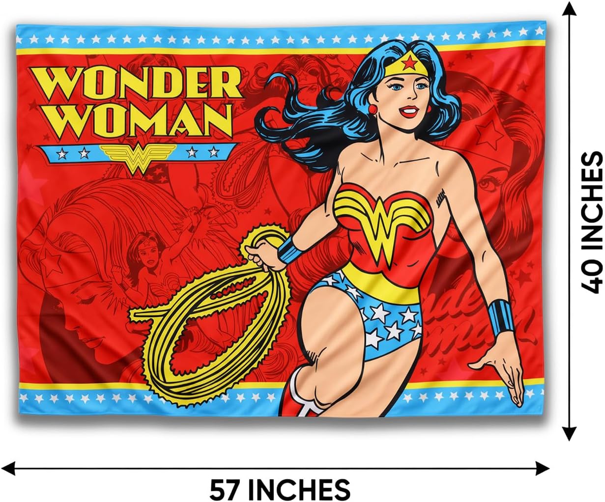 Wonder Woman Birthday Backdrop & Banner - Party Decorations Bundle (57x40") image 2