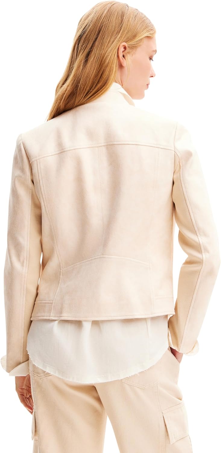 Desigual Women's Woman Woven Pu Coat
