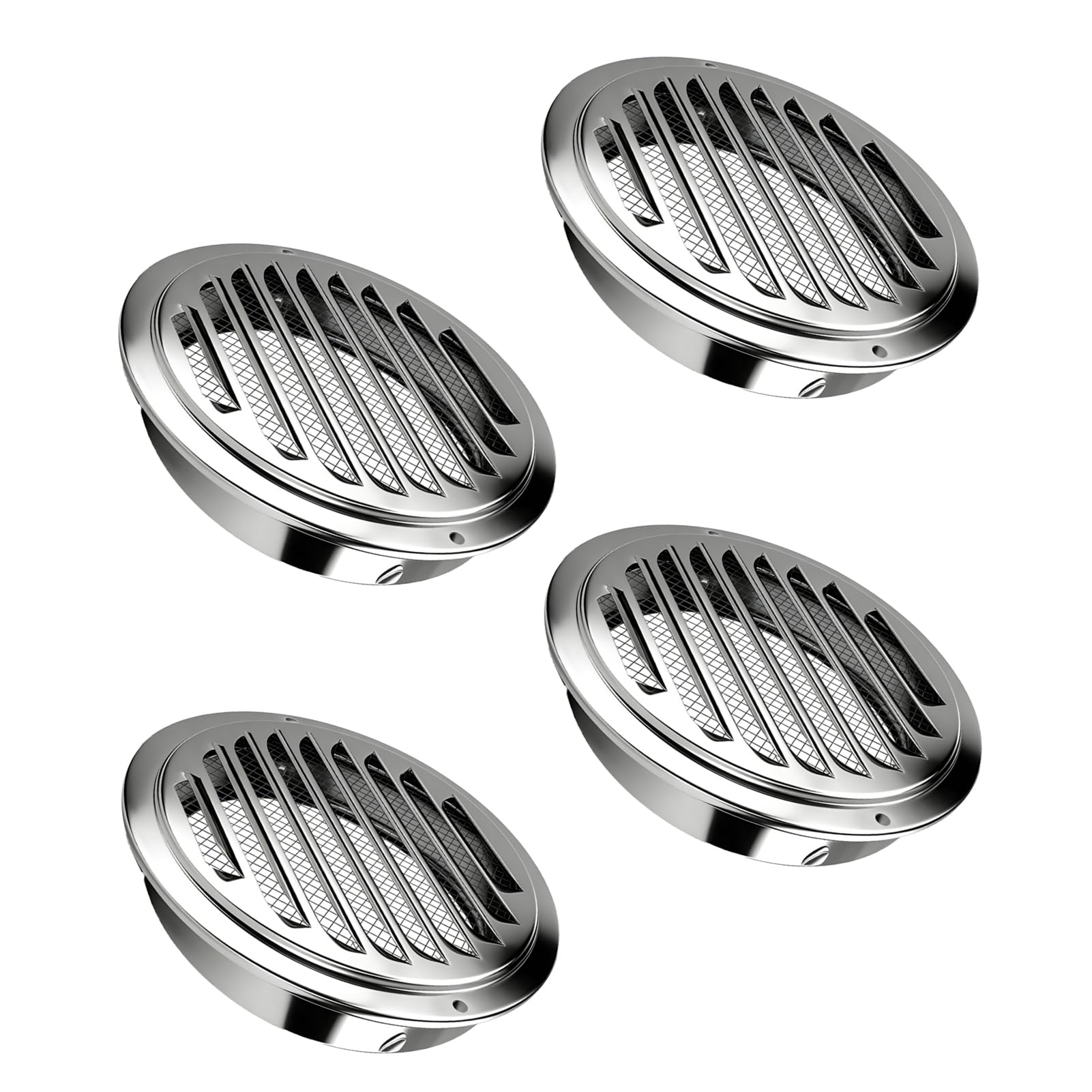 Ventola Rotonda per Soffitto con Lamelle Inclinate a 45° per | Acciaio Inossidabile, Diametro 200 Mm, Compatibile con Tubo Flessibile, Montaggio a Soffitto o Parete, Impermeabile e