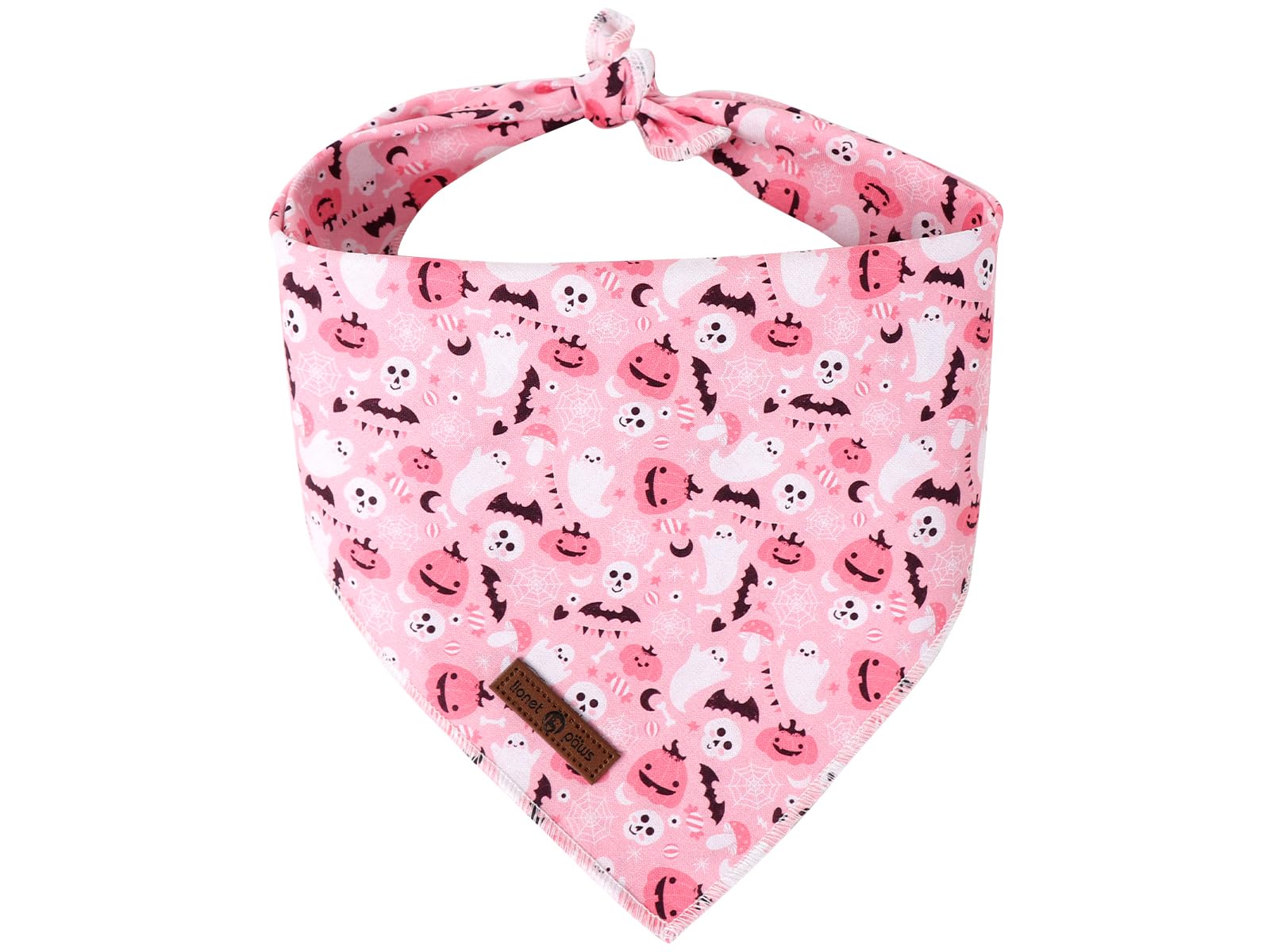 Lionet Paws Cotton Halloween Dog Bandanas Pink,Pumpkin Comfortable Dog Triangle Bibs Scarf Dog Kerchief,Autumn Scarves for Small Medium Dogs Pets