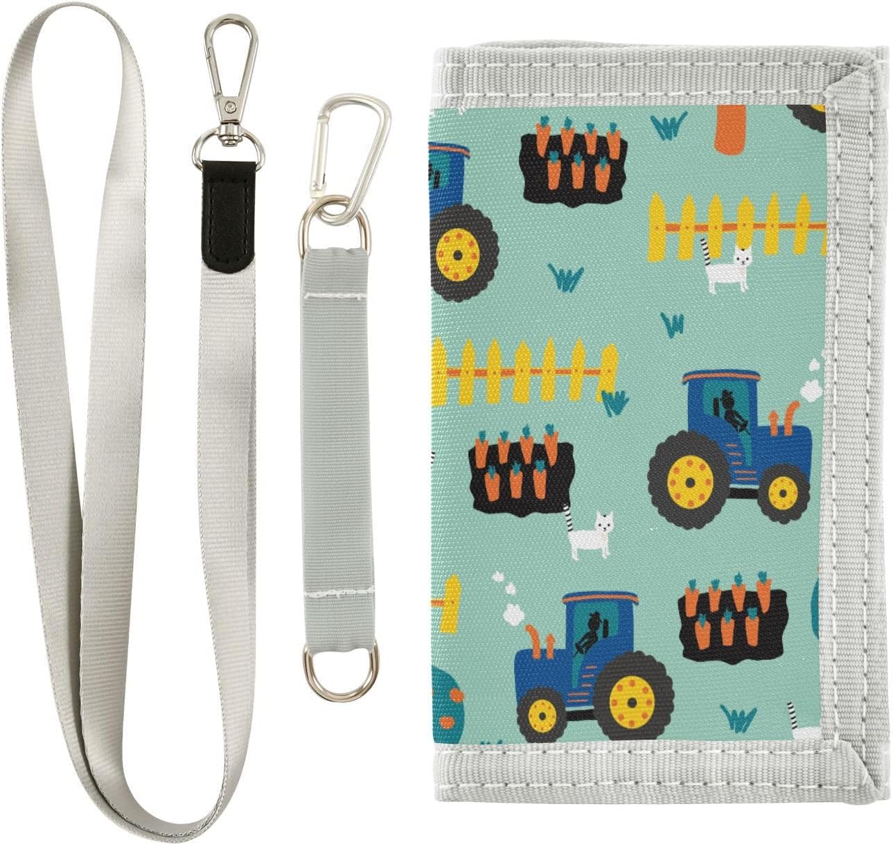 Tractors Carrots Fence Cats Boys Girls Wallet Nylon Wallet