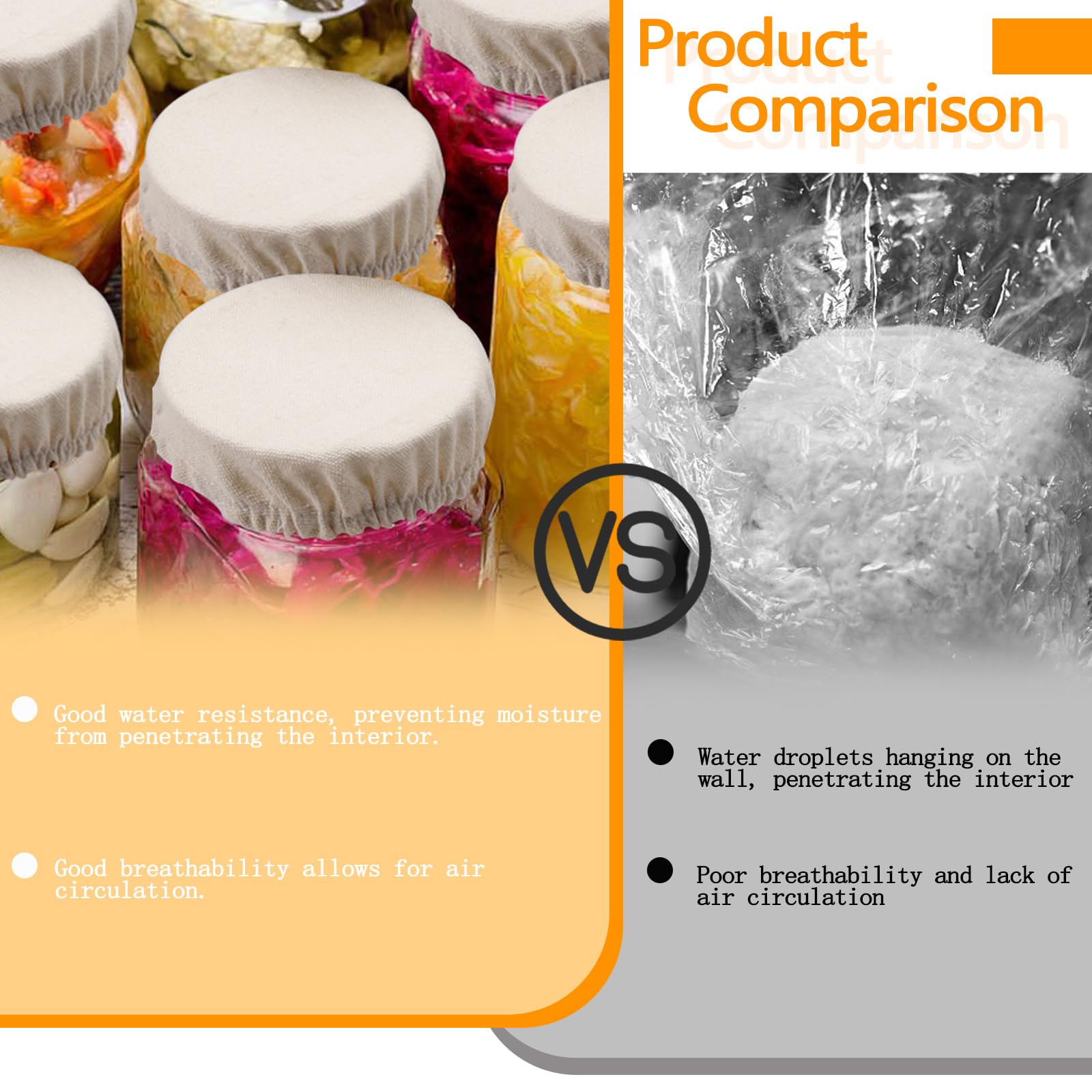 Housses élastiques Coton Pour Pots Levain – Lot De 6, Tailles Variables, Anti-poussière, Fermentation Propre