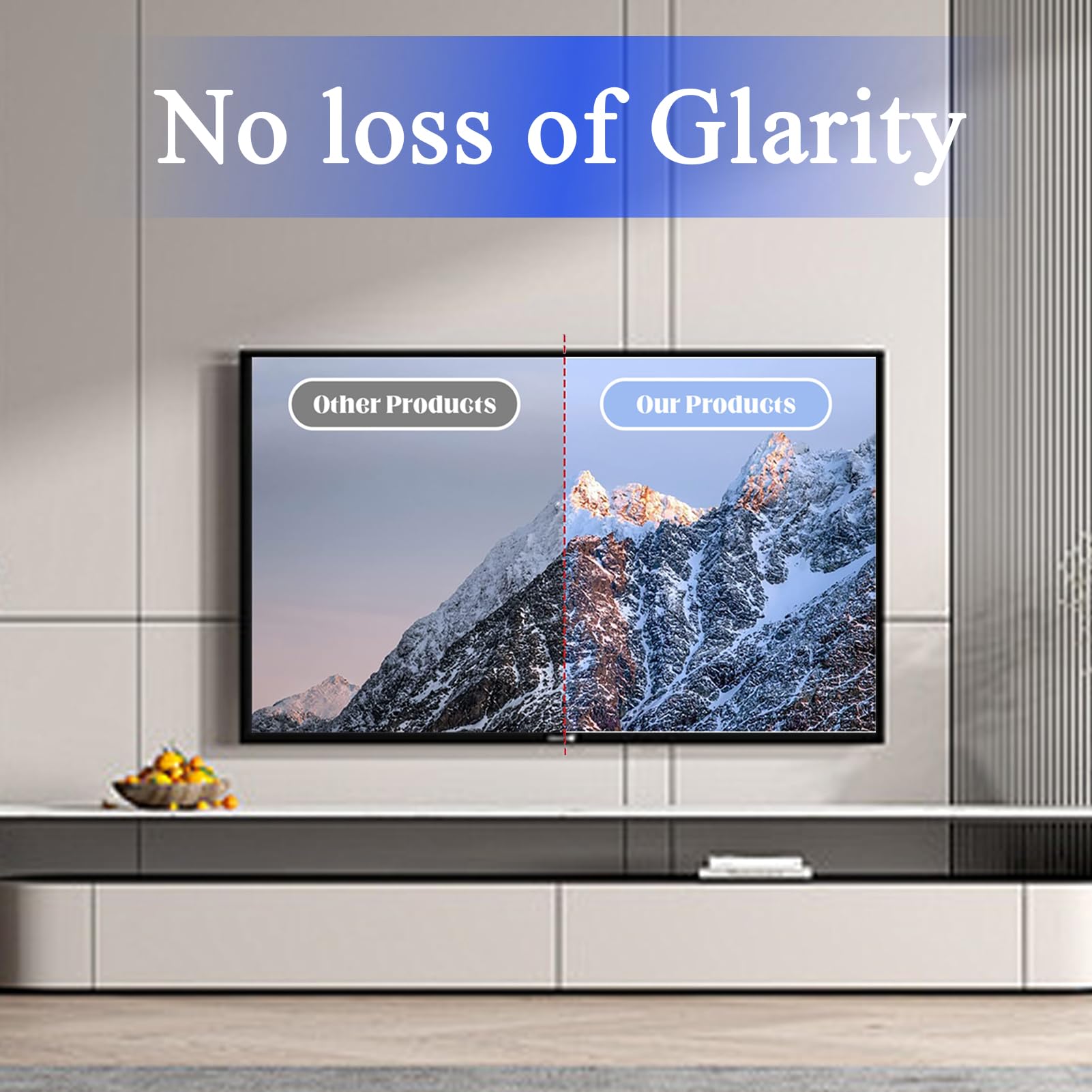 Generisch Matte Blendschutz TV-Displayschutzfolie, Anti-Reflex LCD-LED-Display-Schutzfolie Für Innen/Außen 32–75 Zoll TV-Monitor (50”(1095 * 616mm))