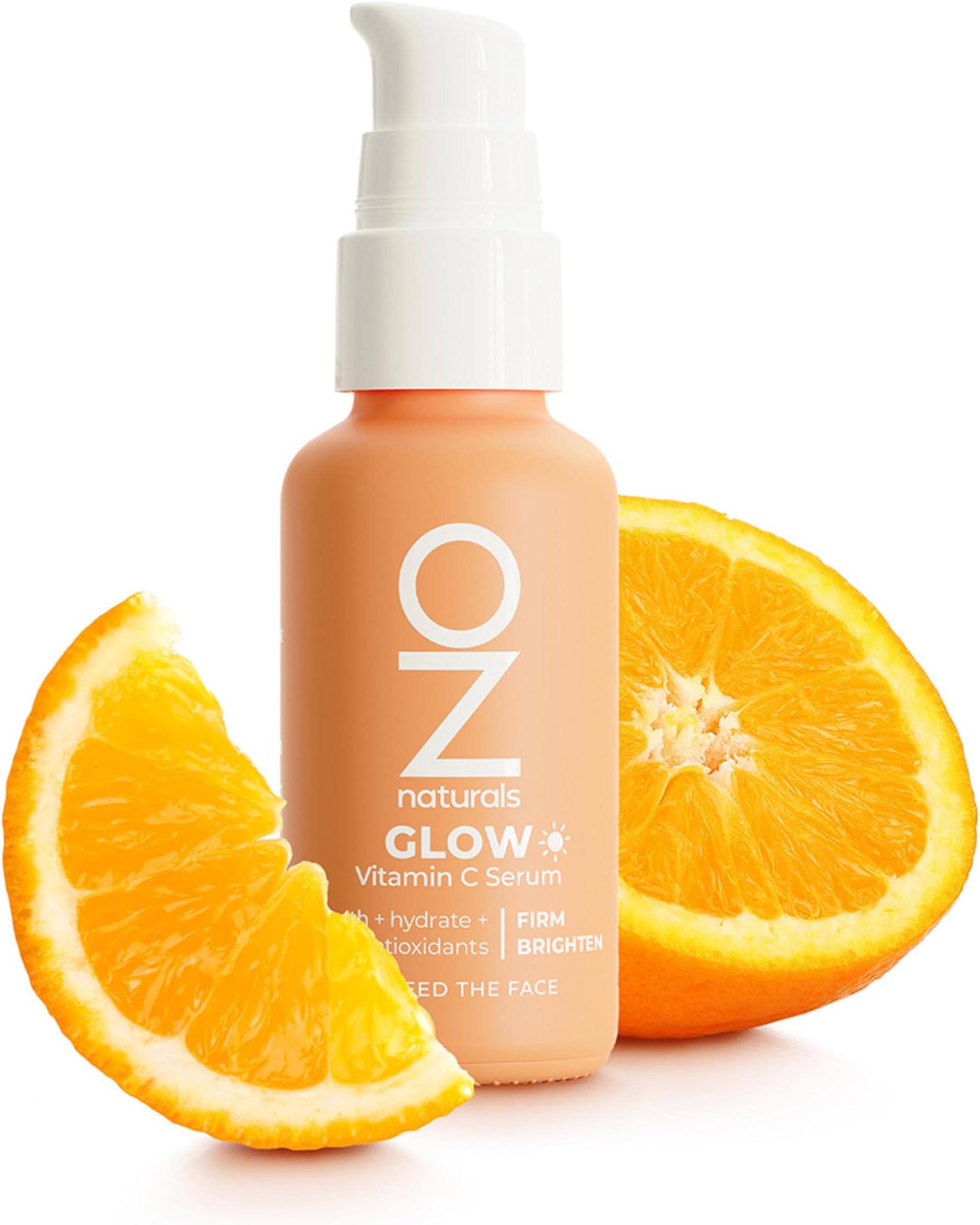 OZNATURALS GLOW SERUM: Vitamin C Serum/Anti Aging Serum With Hyaluronic Acid, Pure Vitamin E Oil and Rosehip Oil - All Natural Antioxidant Facial Serum For A Brighter, More Even Skin Tone | 1oz