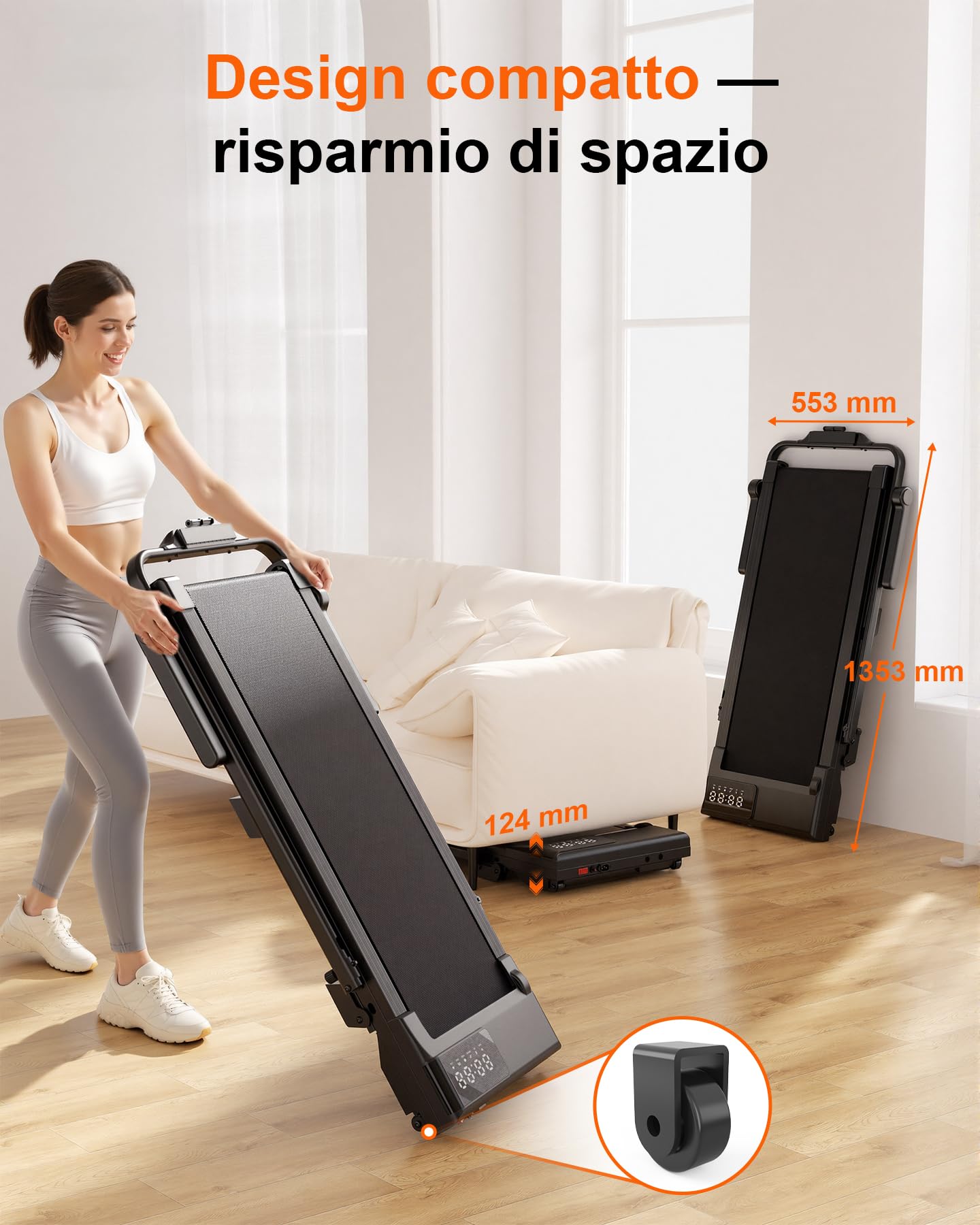 Superun Raceable Tapis de Course Inclinable 2.5HP Tapis de Marche avec Rampes, 1-6km/h, 1-12km/h APP Contrôle Max 136KG Walking Pad Portables avec Parcours d'entraînement et Courses Multi-Coureurs