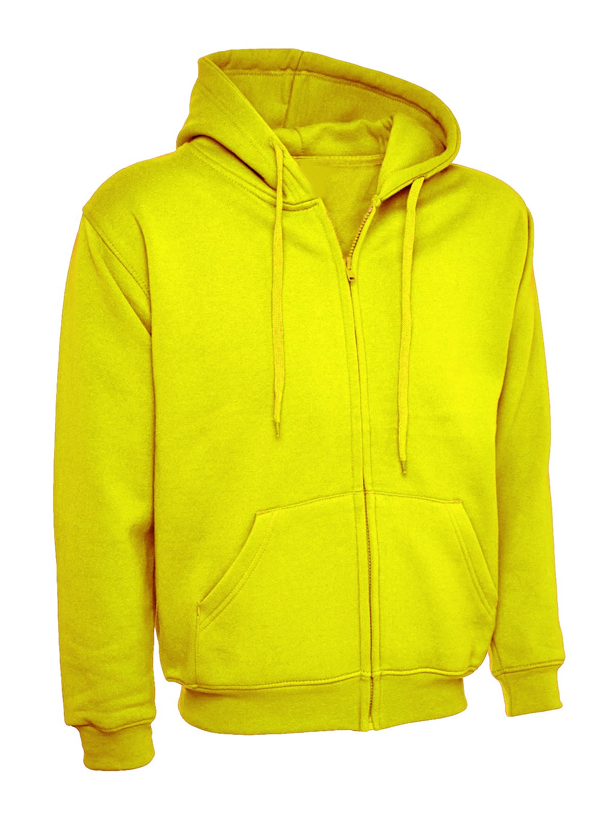 Ladies Zip Up-Hoodie Size 10 to 28 Plus Loose Fit Plain Hooded Sweatshirt NEW (UK 22-24, Yellow)