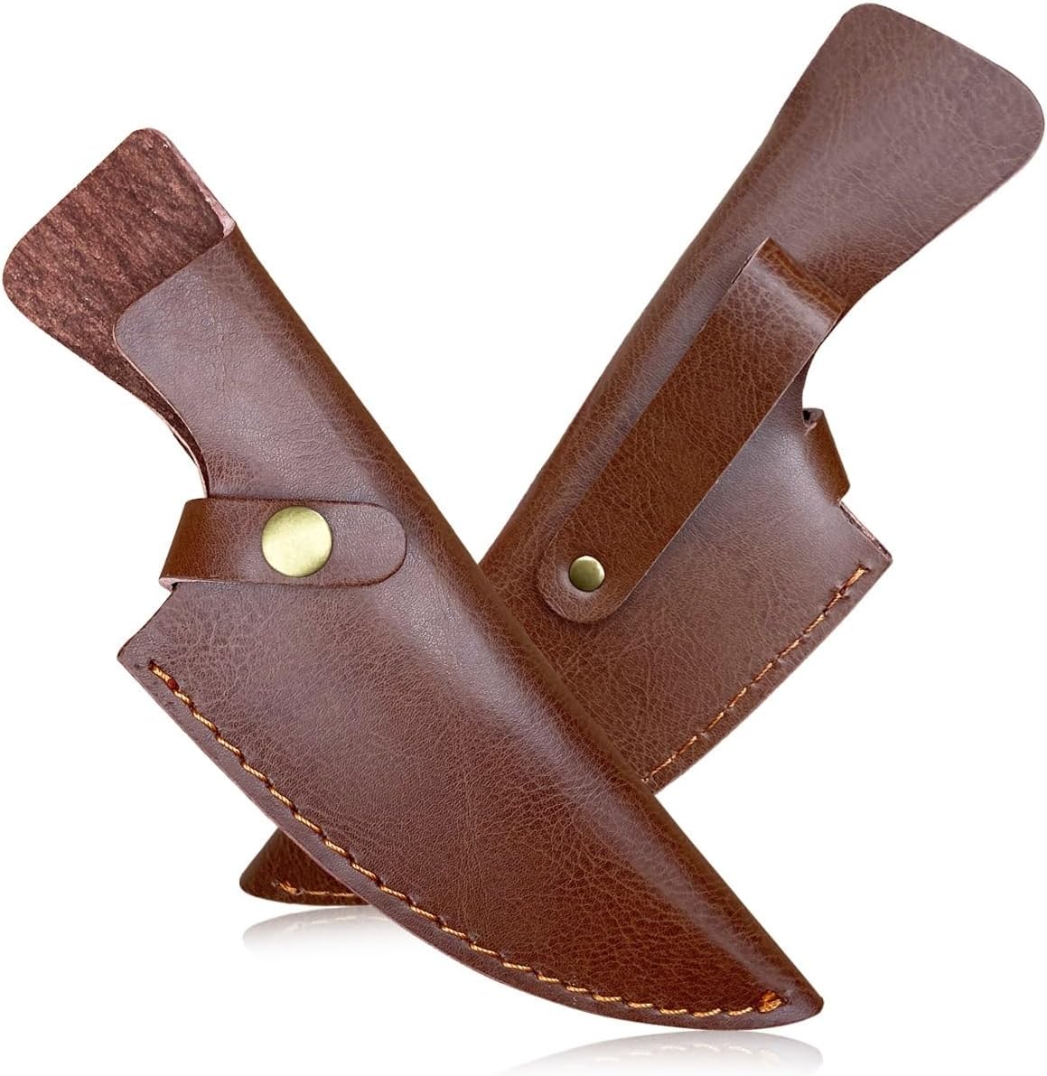 1PC Leather Knife Sheath for Belt, with Snap Closure, 9.69inch Protective Case, Fits for Outdoor Camping and Hiking