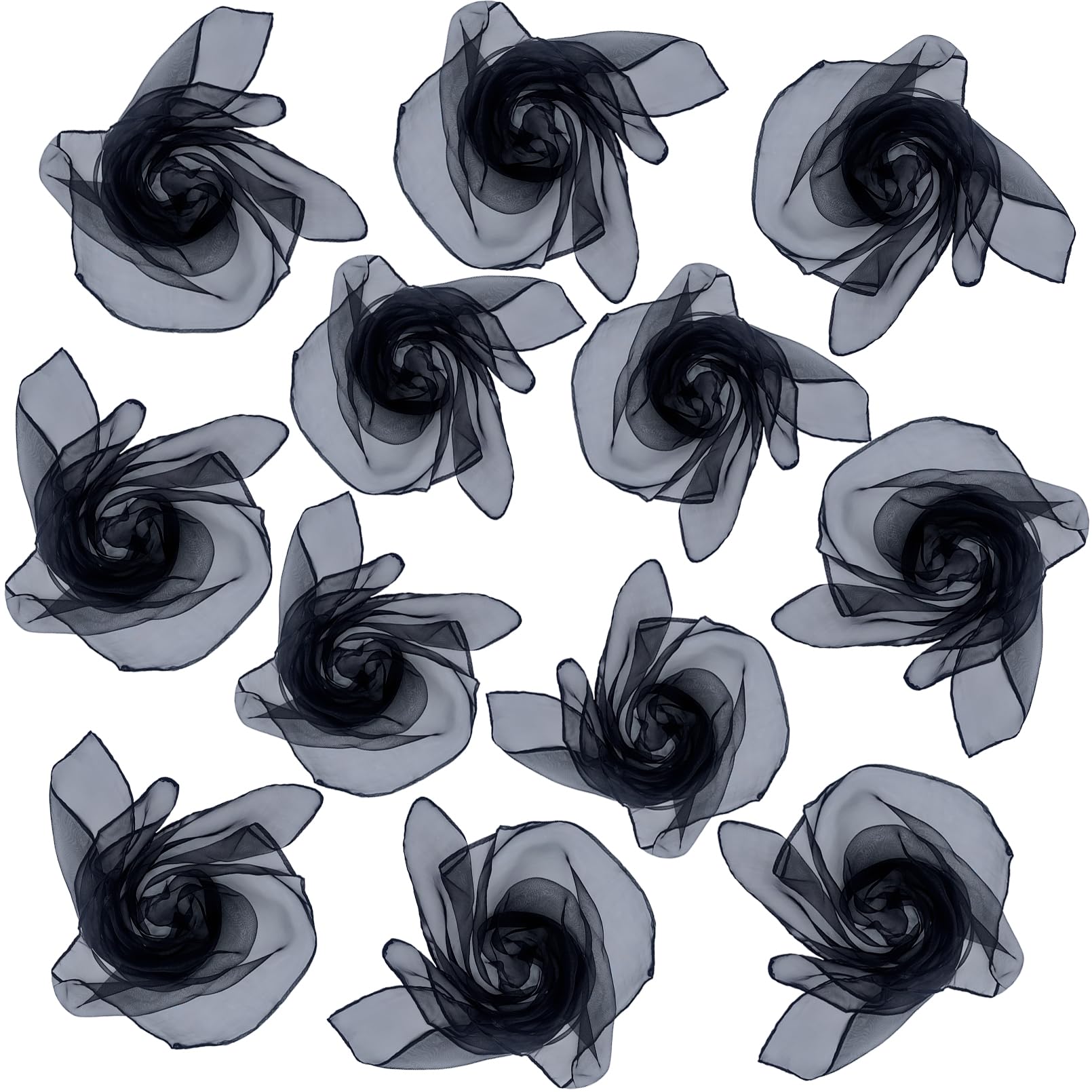 Lolakee Dance Scarves 12 Pcs Juggling Scarves for Kids Play Silk Scarve for Babies Toddlers Children Movement Learning Education Musical Accessories Colorful Scarfs Magic Tricks Performance(Black)