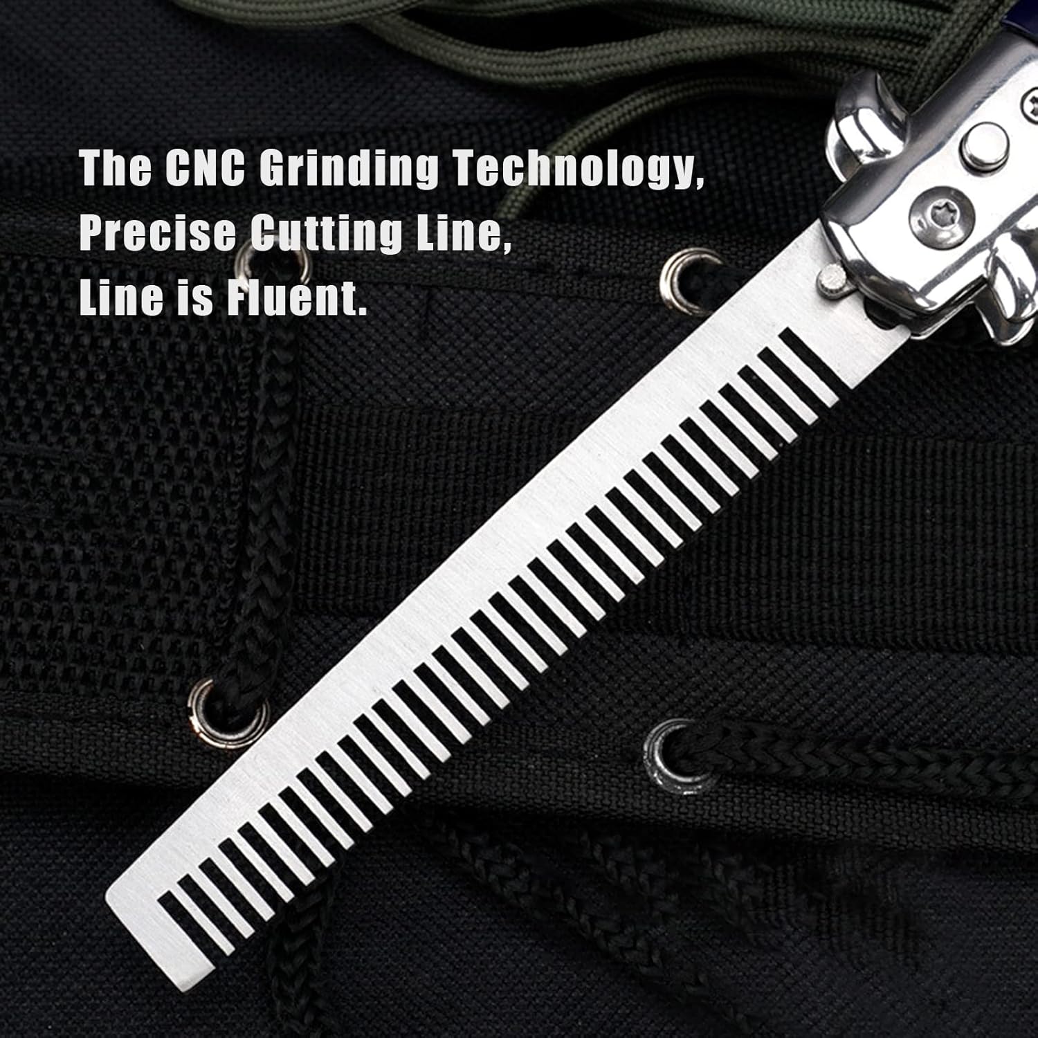 Folding Poet b, Stainl Steel Beard b for Men, Switchblade Fine