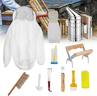 Professional Beehive Tools 11 Pieces, Beekeeping Starter kit with Large case, Essential Beehive Supplies for Beekeepers