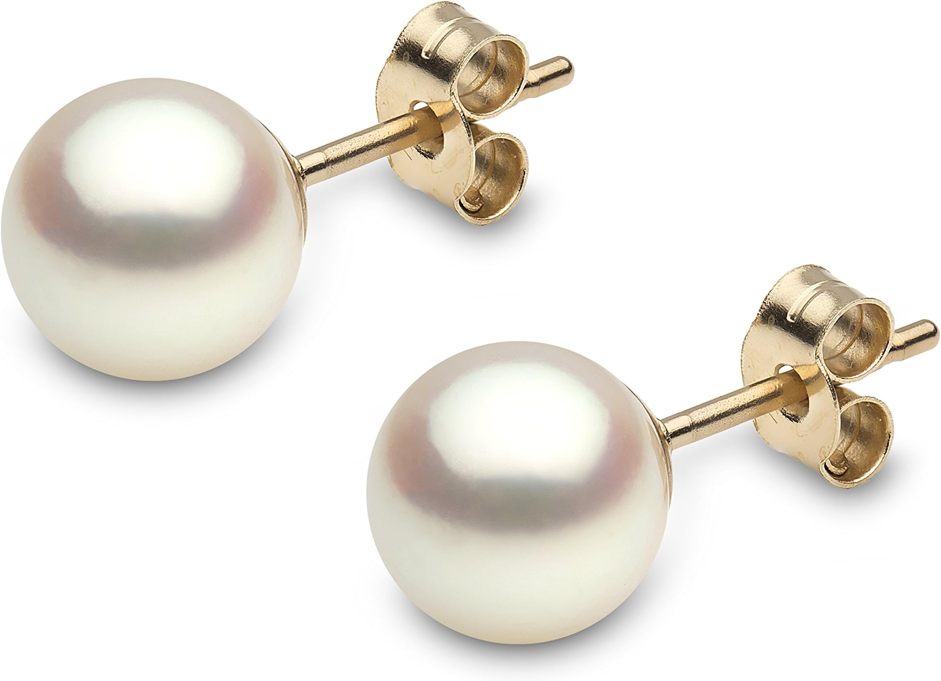 Kimura Cultured White Round Akoya Pearl Ear Studs, 9 ct