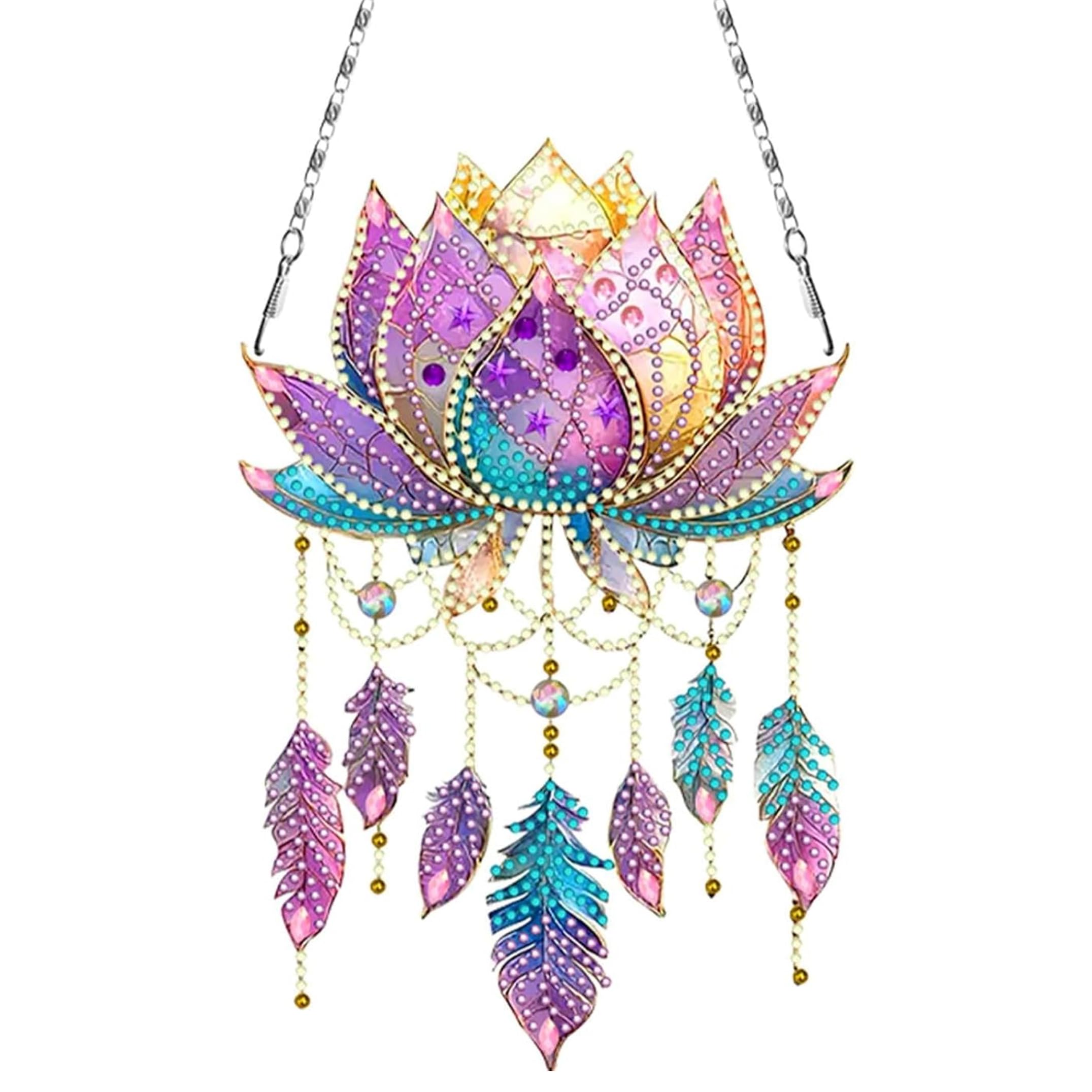 Kit d'art diamant suspendre double face fini les décorations ternes grâce aux strass en résine