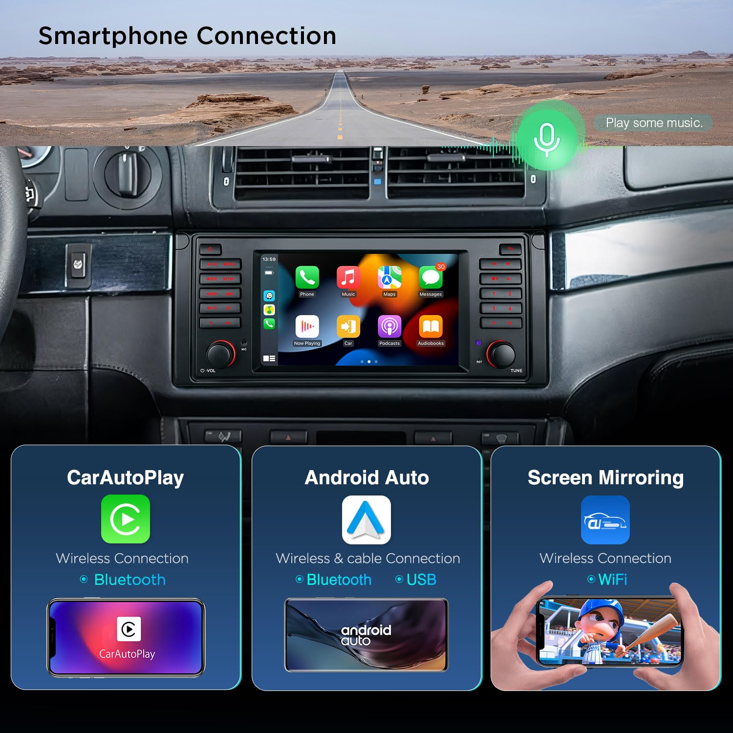 Amazon.com: XTRONS 7 Inch Android 14 Car Stereo for BMW E39 M5