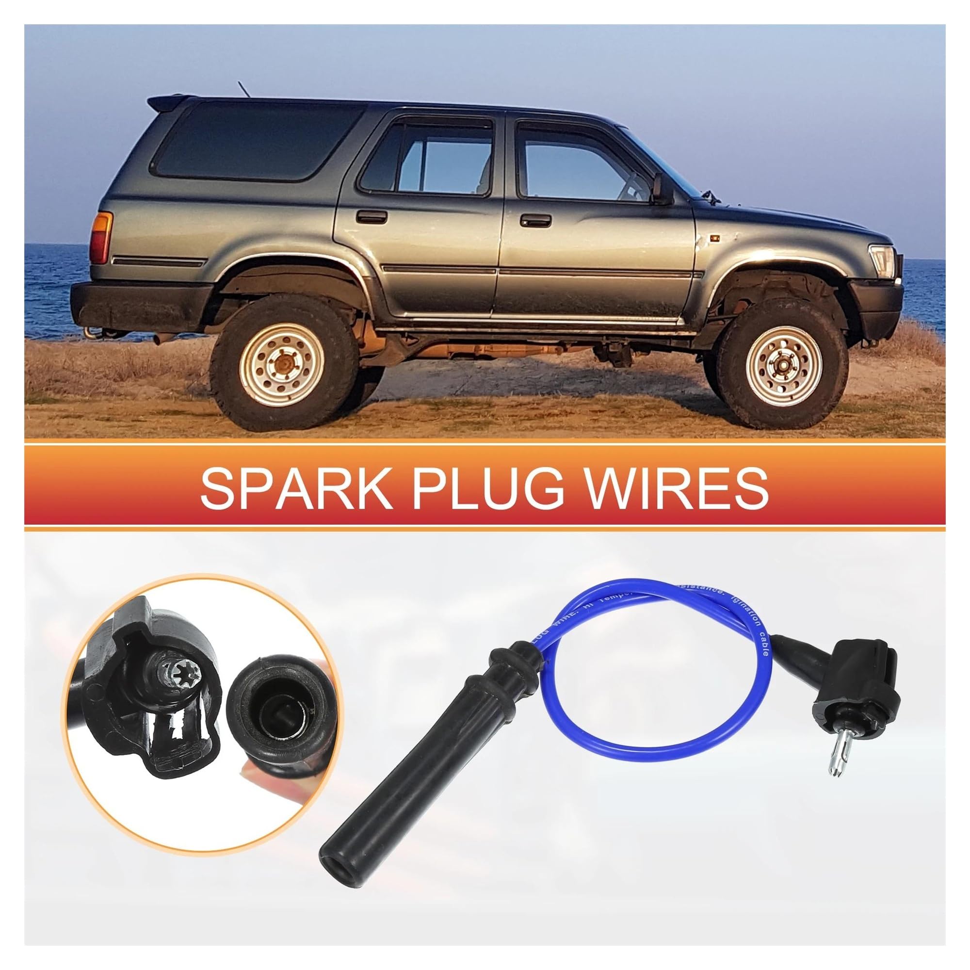 Cavo Riparazione Bobina Per Toyota Per 4Runner Per Pickup 6 Cyl 3.0L 1993-1995 Pz Auto Candela Bobina Fili Accensione Cablaggio Cavo 5mm Fit
