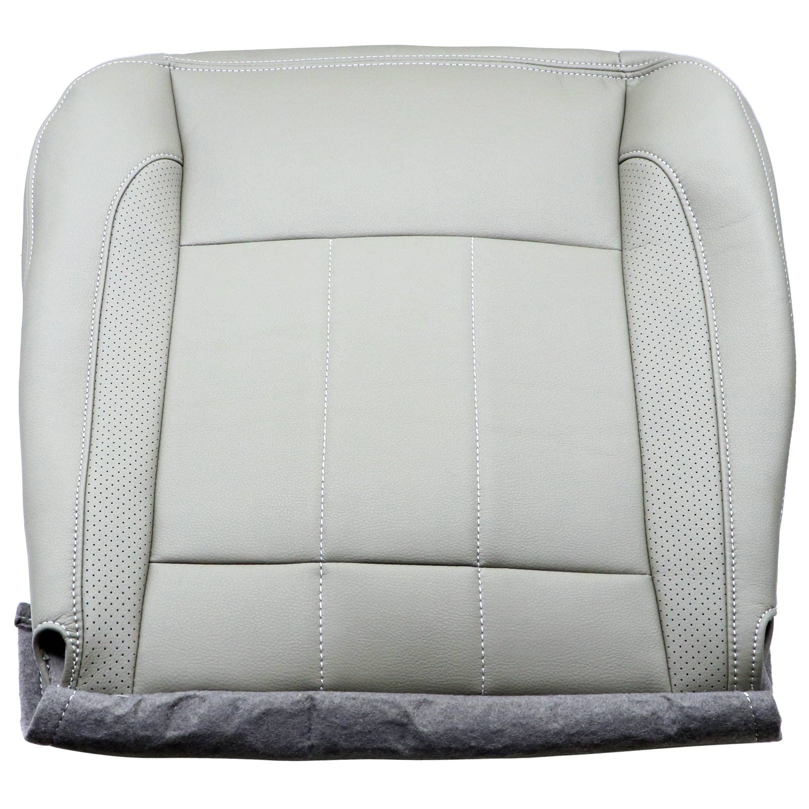 HECASA Driver Side Bottom Seat Cover For 2006-2009 Dodge Ram 1500/2500/3500 - Gray Synthetic Leather - View #3