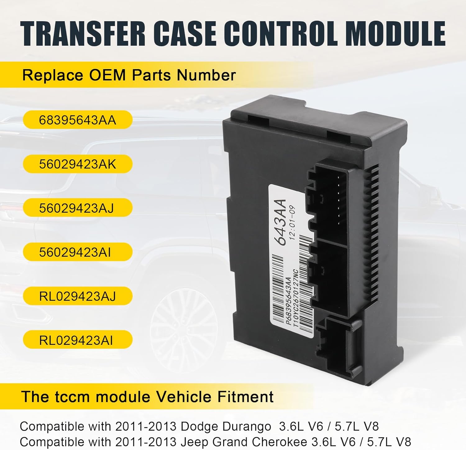 Transfer Case Control Module Compatible with Dodge Durango Replacement for Jeep Grand Cherokee 2011 2012 2013 2014 2015 (2011-2013)
