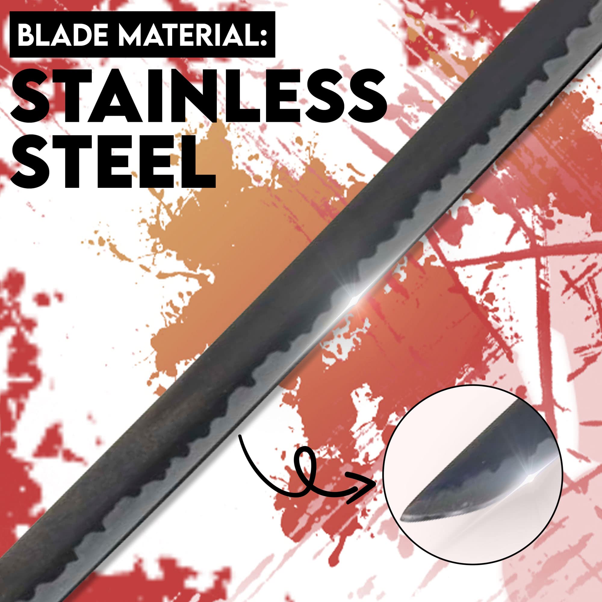 Swords and more One Piece – Roronoa Zoro Schwerter, Sandai Kietsu, Edelstahl Schwert mit Scheide 96,5 cm, Zoro Katana, One Piece Schwerter für Zoro Cosplay One Piece