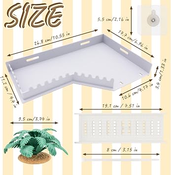Hermit Crab L-Shaped Platform with Ladder Hermit Crab Climbing Toys, Habitat Tank Accessories, Reptile & Hamster Activity Platform