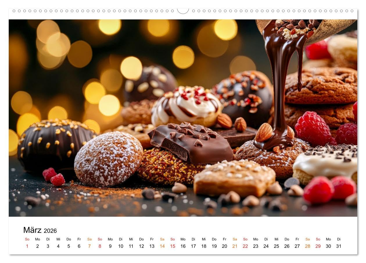 Schätze der Confiserie Kunst (hochwertiger Premium Wandkalender 2026 DIN A2 quer), Kunstdruck in Hochglanz: Die verführerische Welt von Pralinen und Schokolade. (CALVENDO Lifestyle)