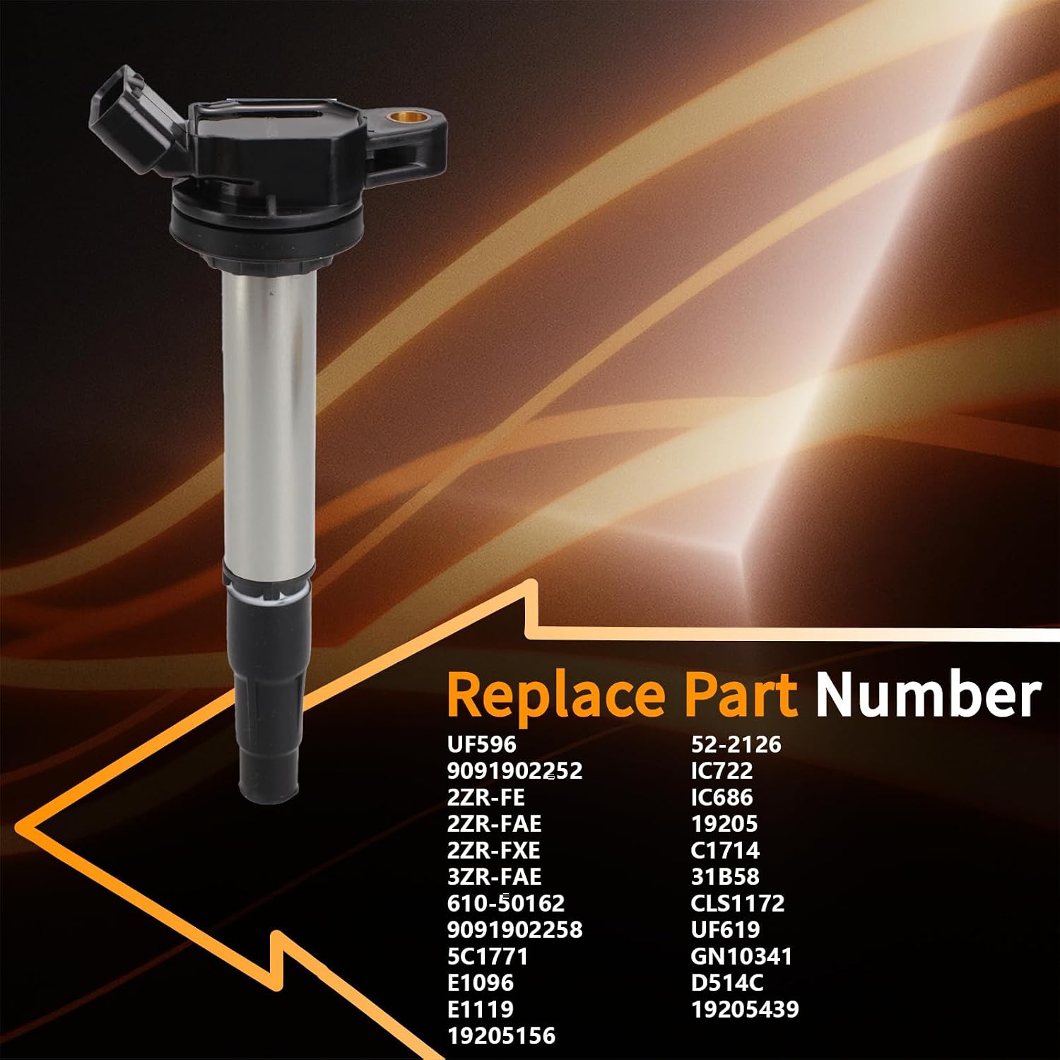 UF619 OEM Ignition Coil Packs (Set of 4) - Compatible with Lexus CT200h Pontiac Vibe Scion iM xD Toyota Corolla Matrix Prius - L4 1.8L Engine - Replaces # UF596 9091902252 GN10341