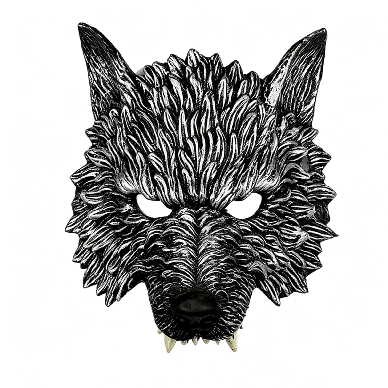 Wolf Mask, Half Face Werewolf Animal Mask,Big Bad Wolf Costume Accessories