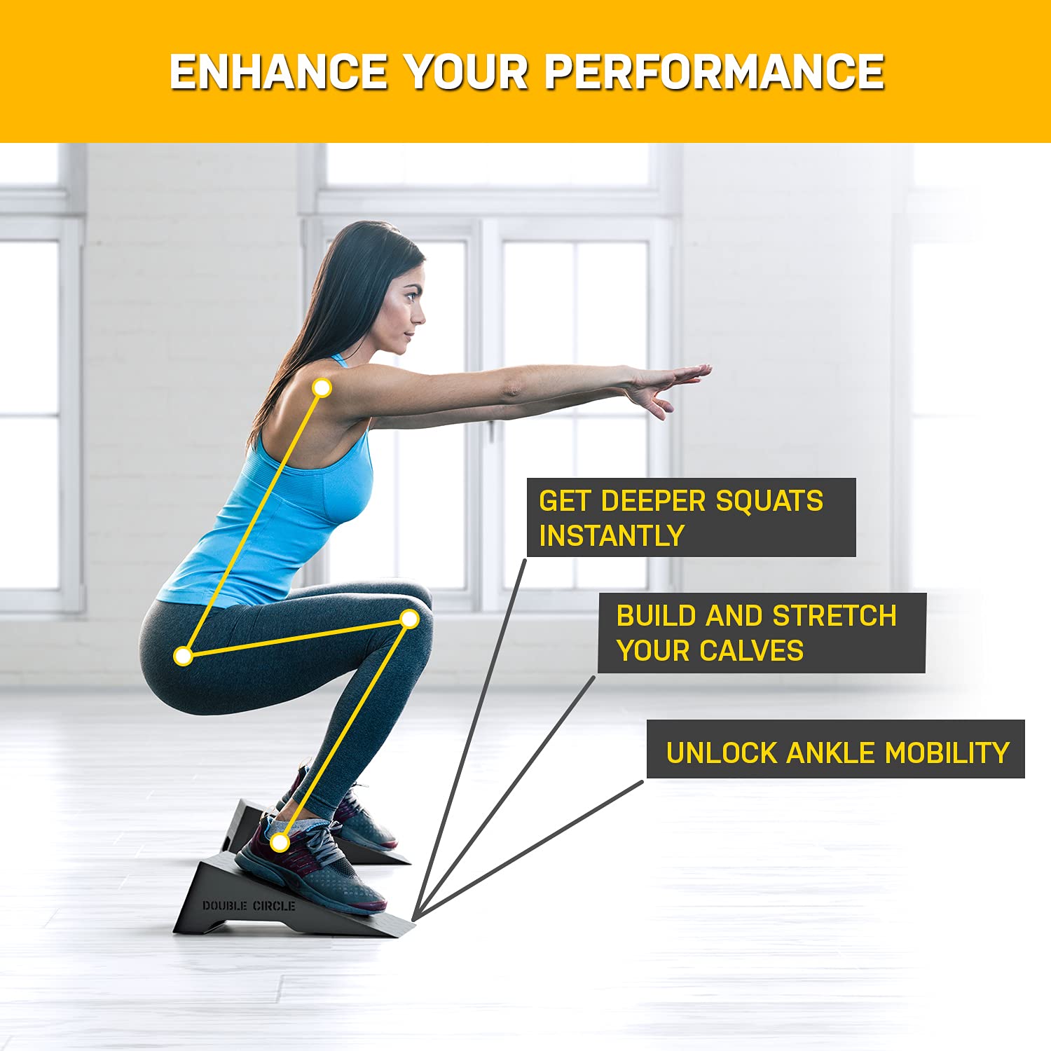 Buy Double Circle Squat Wedge Professional Squat Ramp for Weightlifting and Fitness Squat