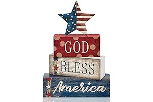 4th of July Patriotic Table Signs I Pledge Allegiance Rustic Wood Farmhouse Decor