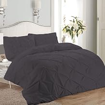 Premium Quality - Super King Plus Size 120" x 120" Inches, 1Pcs Pinch Pleated Comforter - 400GSM 100% Egyptian Cotton 800 Thread Count - Dark Grey Solid