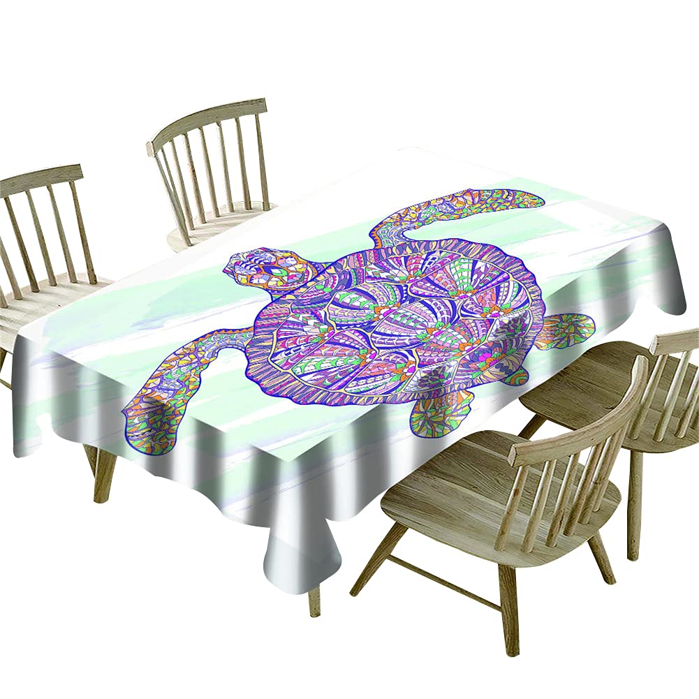 Morbuy Nappe Rectangulaire Anti Tache Imperméable, 3D Tortue Imprimé