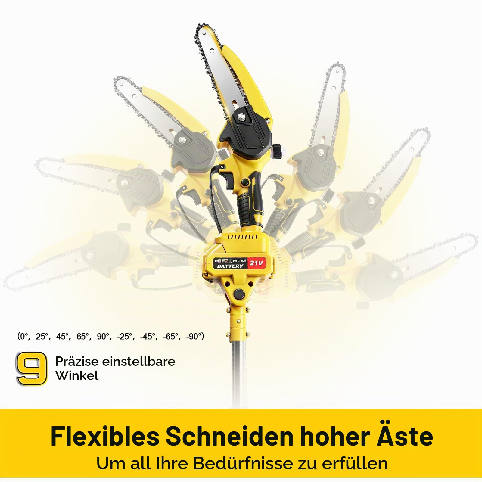 21V Akku Teleskop Hochentaster, 6 Zoll Hochentaster Akku Elektrisch