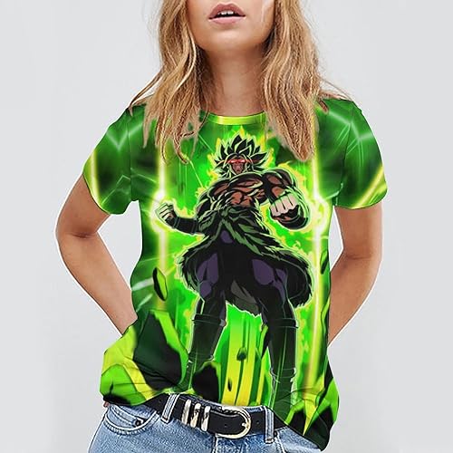 Miniatura 4 de Saiyajin Broly - Camisetas casuales para hombre, manga corta, unisex, cuello redondo, camisetas para jóvenes y adultos