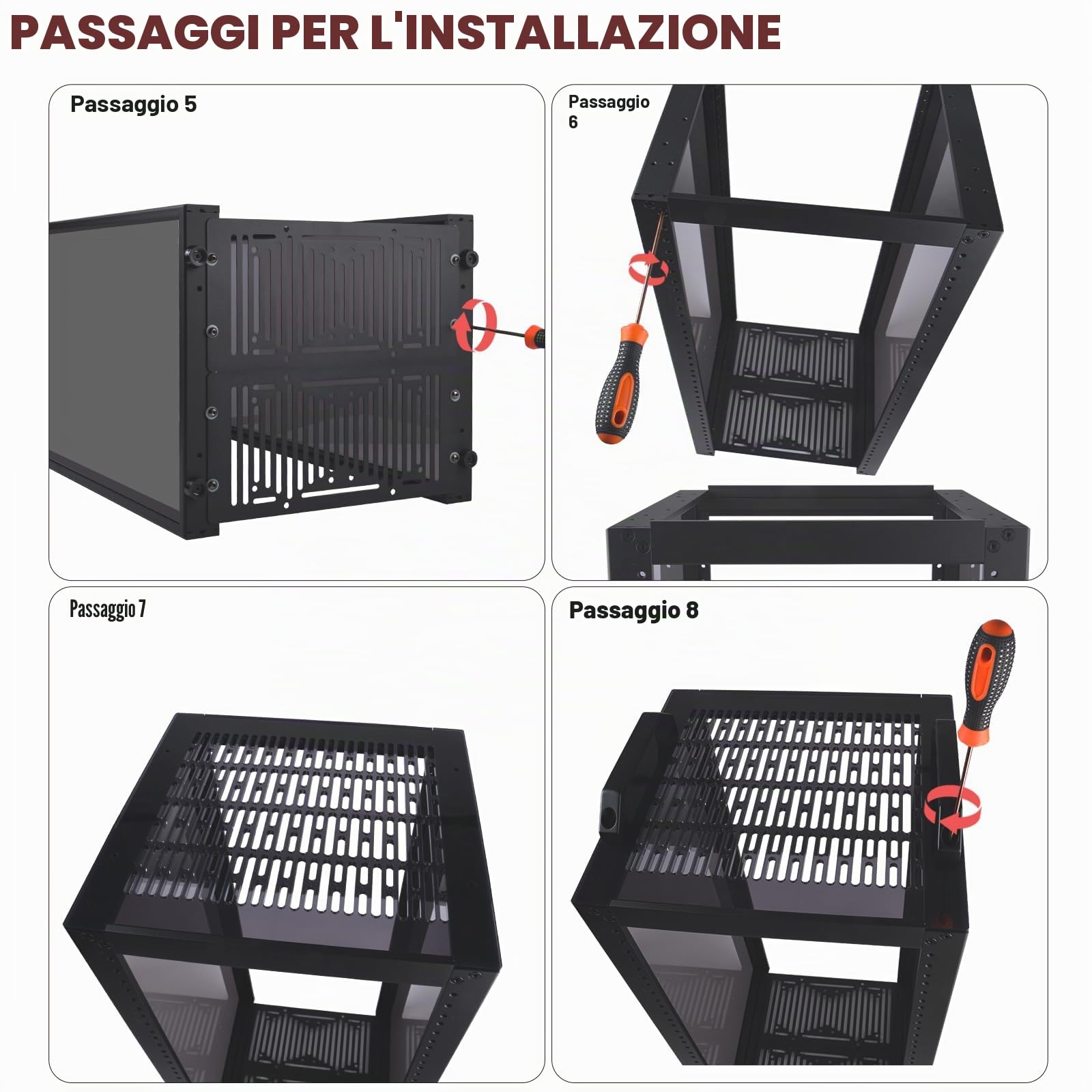 GeeekPi DeskPi RackMate T2, armadio server 12U da 25,4 cm, profondità 260 mm, mini rack con ripiano rack, pannello vuoto, pannello patch, per apparecchiature AV, NAS e server da 10 pollici (nero)