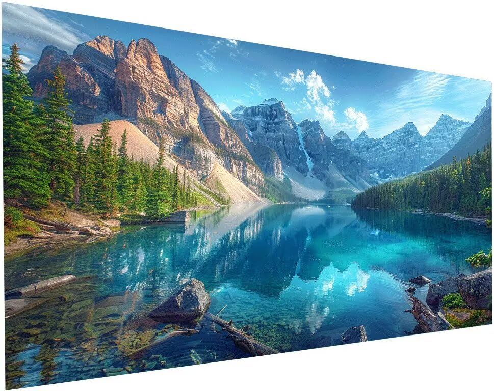 Peinture Diamant grand paysage de lac pour sublimer la décoration de votre salon ou chambre