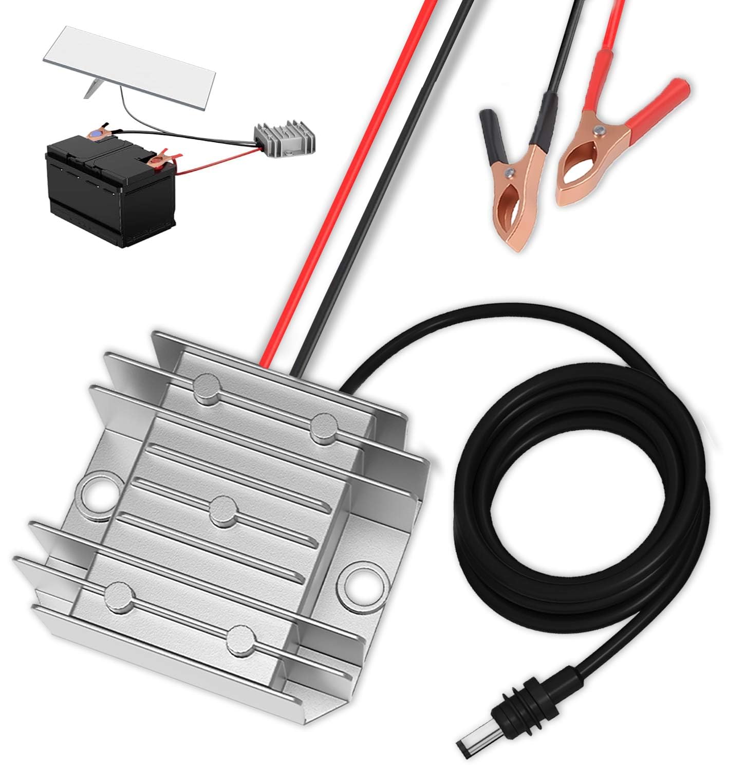 12V DC Step Up Converter for Starlink Mini, 9-28V to 30V 3.5A Power Adapter Compatible with Starlink Mini Dish, with Alligator Clips & Power Cable, for RV Truck Vehicle Off-Grid