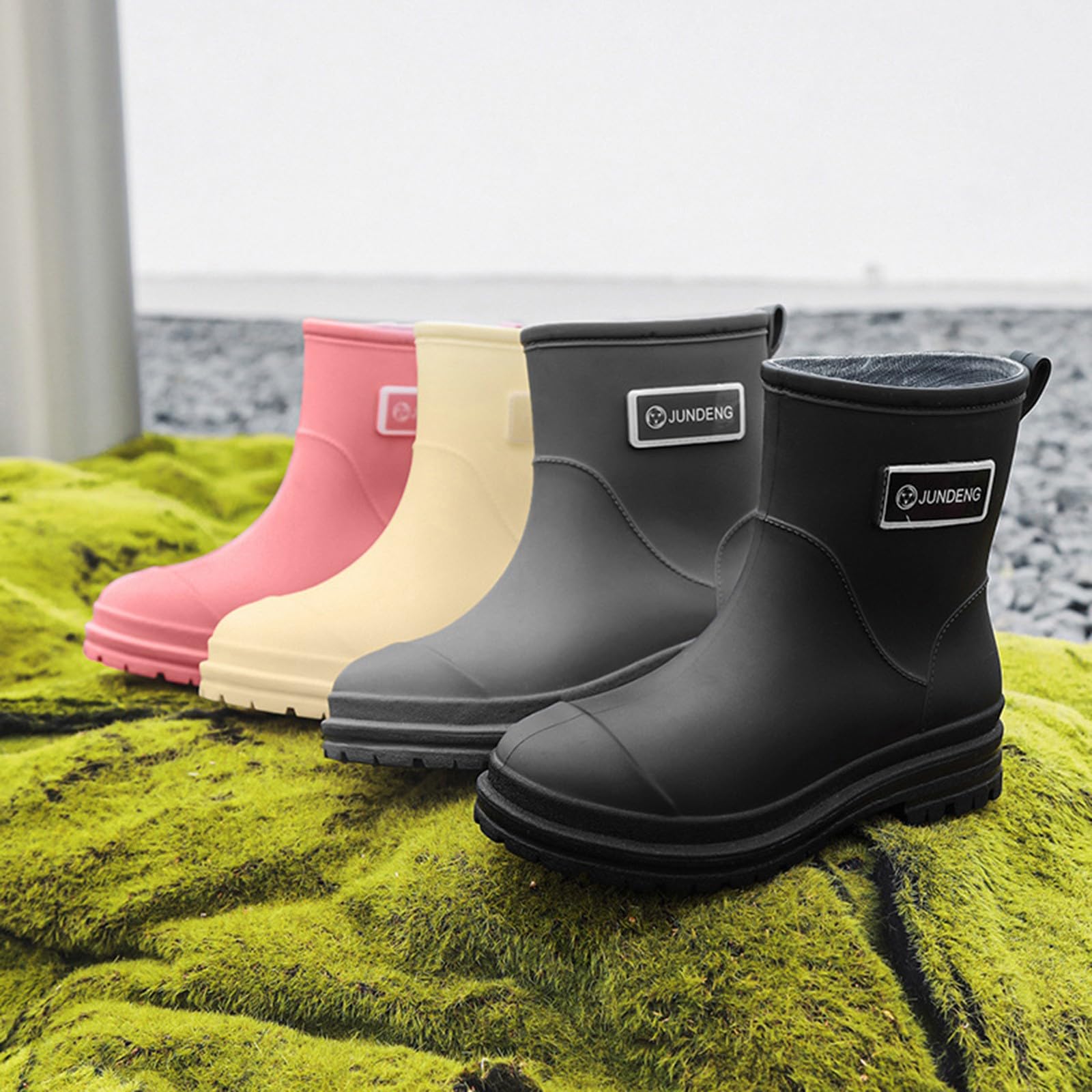 Botas de goma para mujer, impermeables, botas de lluvia, botas de agua Wellington, botas de goma, botas de goma, antideslizantes, para jardín, botas de lluvia, botines al aire libre, botas deslizantes