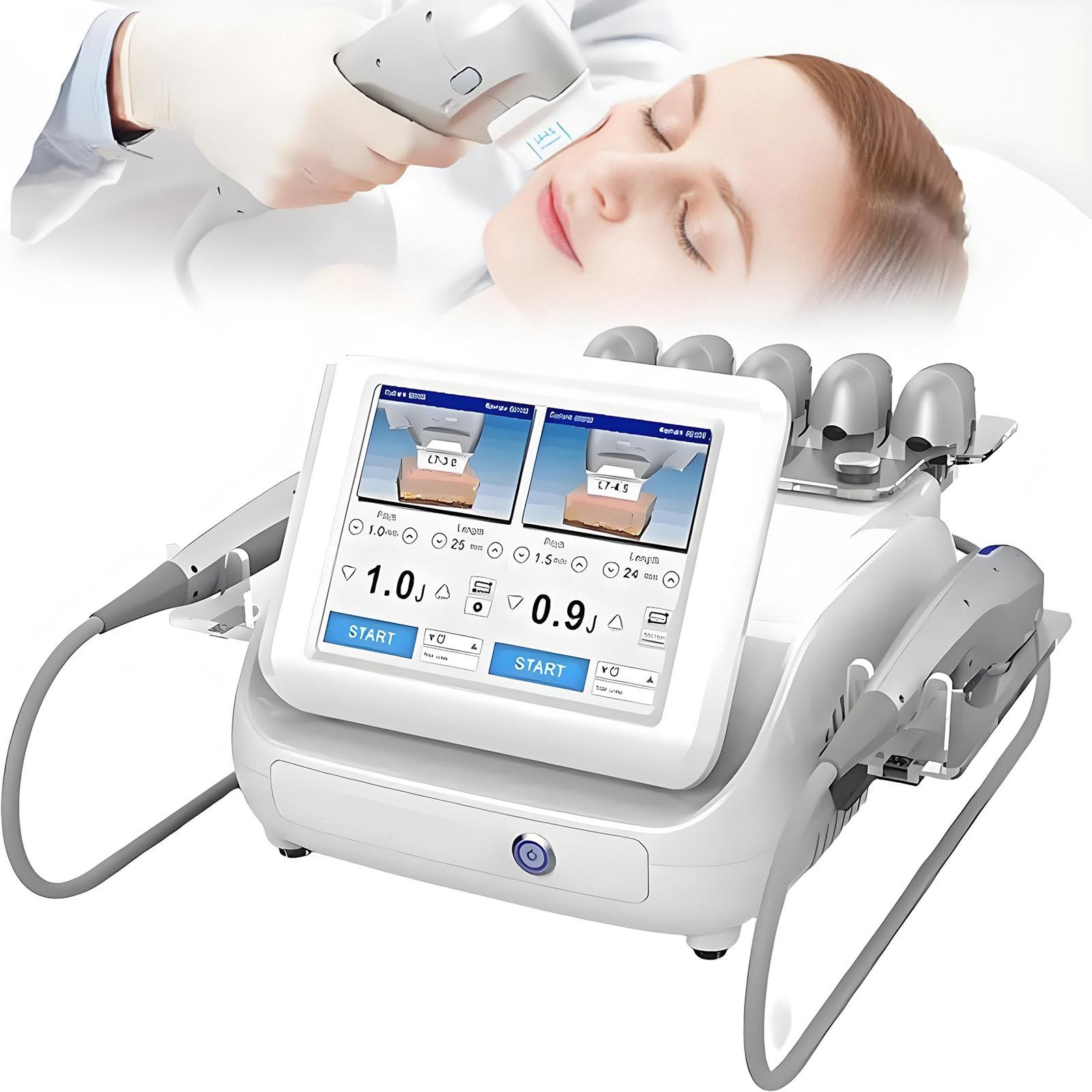 Macchina rassodante per la Pelle 7 in 1, 7D aggiornata, Macchine per Il Viso ad Alta frequenza, con 7 cartucce, Lifting facciale e Macchina di Bellezza per la Perdita di Peso