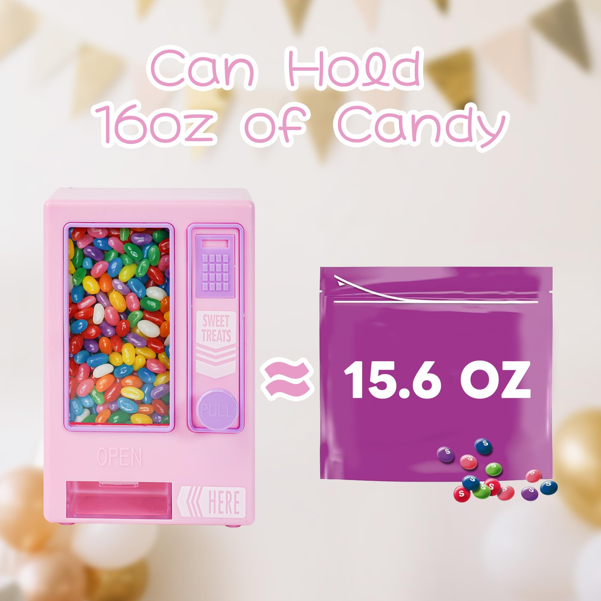 YOBRO Dozownik cukierków, uroczy automat na biurko, ręczny automat do cukierków, mini cukierki, prezent urodzinowy dla dziewcząt, prezent dla przyjaciół, dziewczyn (różowy)