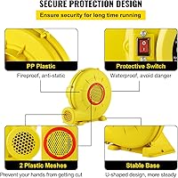 Vista 4 de VEVOR Inflatable Air Blower, 450W/1100W/1500W Portable and Powerful Bounce House Blower, Commercial Air Blower Pump Fan, Used for Inflatable Bouncy