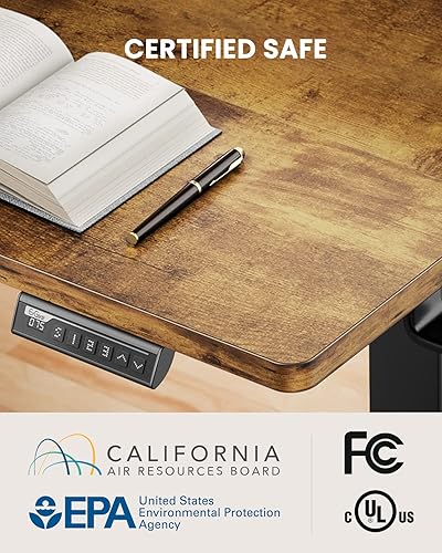 Miniatura 21 de ErGear Escritorio eléctrico de pie con bandeja para teclado, altura ajustable de 55 x 28 pulgadas, escritorio de pie para oficina en casa, estación