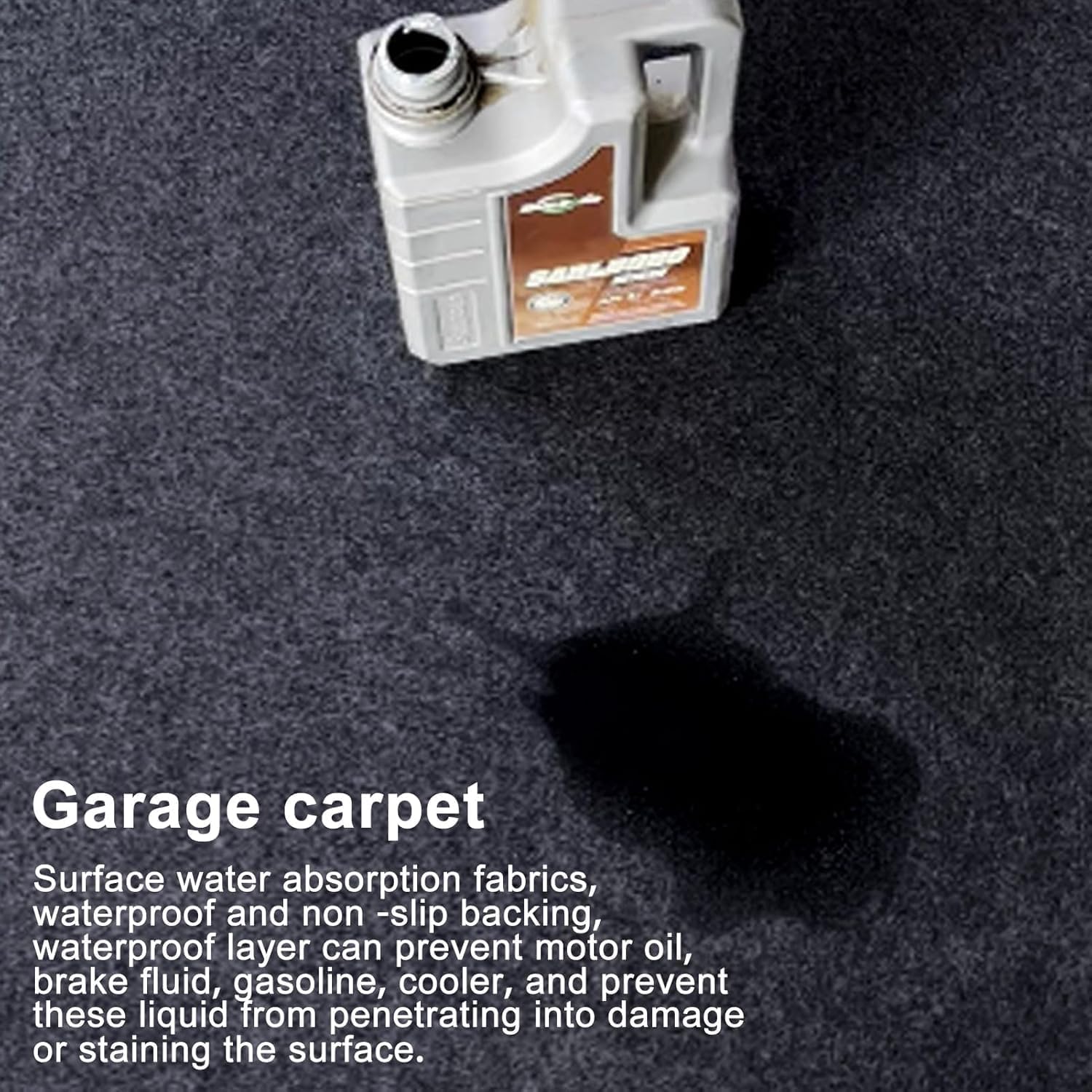 Garagenbodenmatte 220 x 520 cm, Ölauffangmatte für Auto Motorrad, Saugfähige Garagenmatte aus Filz mit Wasserdichter Rutschfester Rückseite, Zuschneidbarer Garagenteppich Werkstattmatte Dunkelgrau