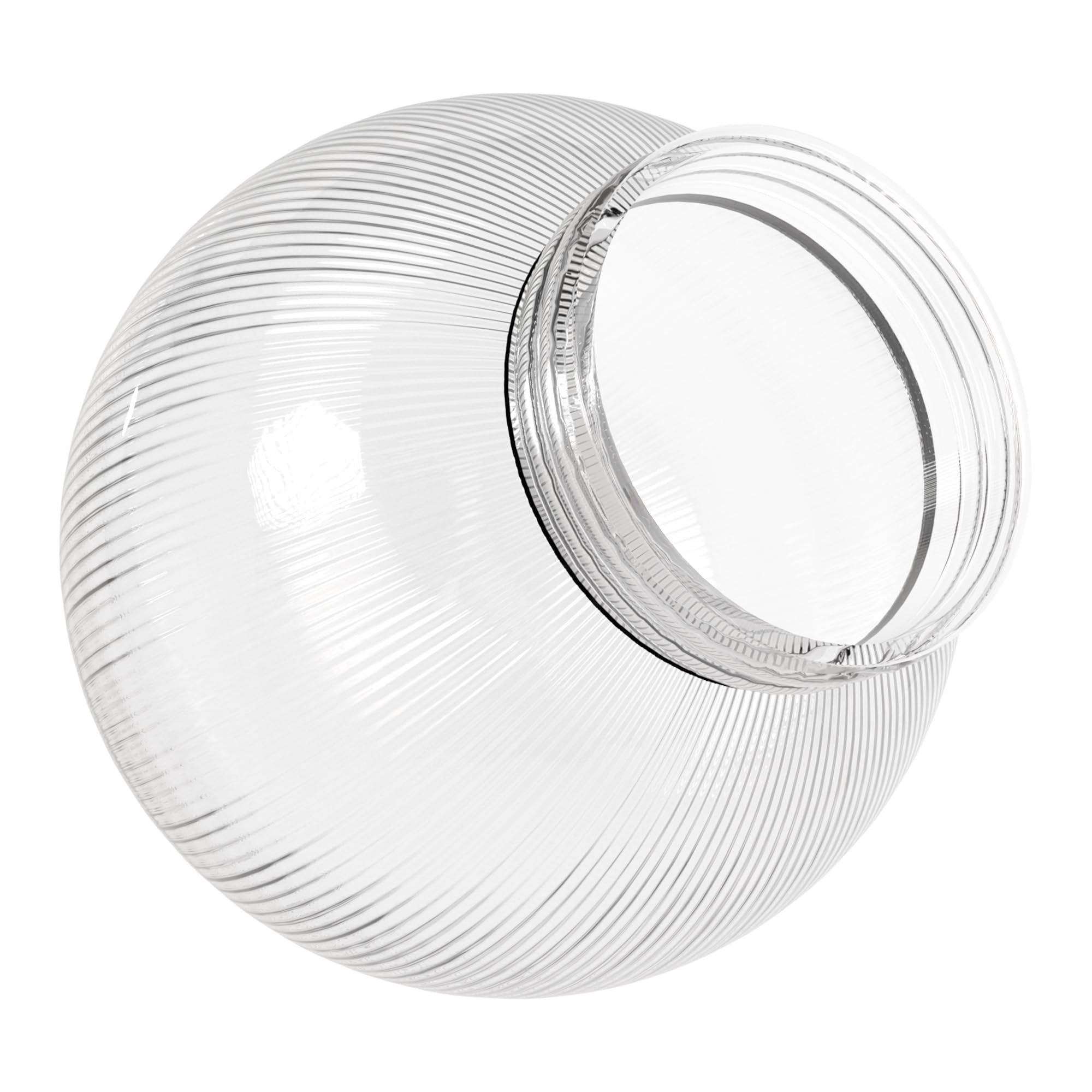KASTLITE 6" Clear Prismatic Acrylic Lamp Post Globe, 3.14" Screw Neck