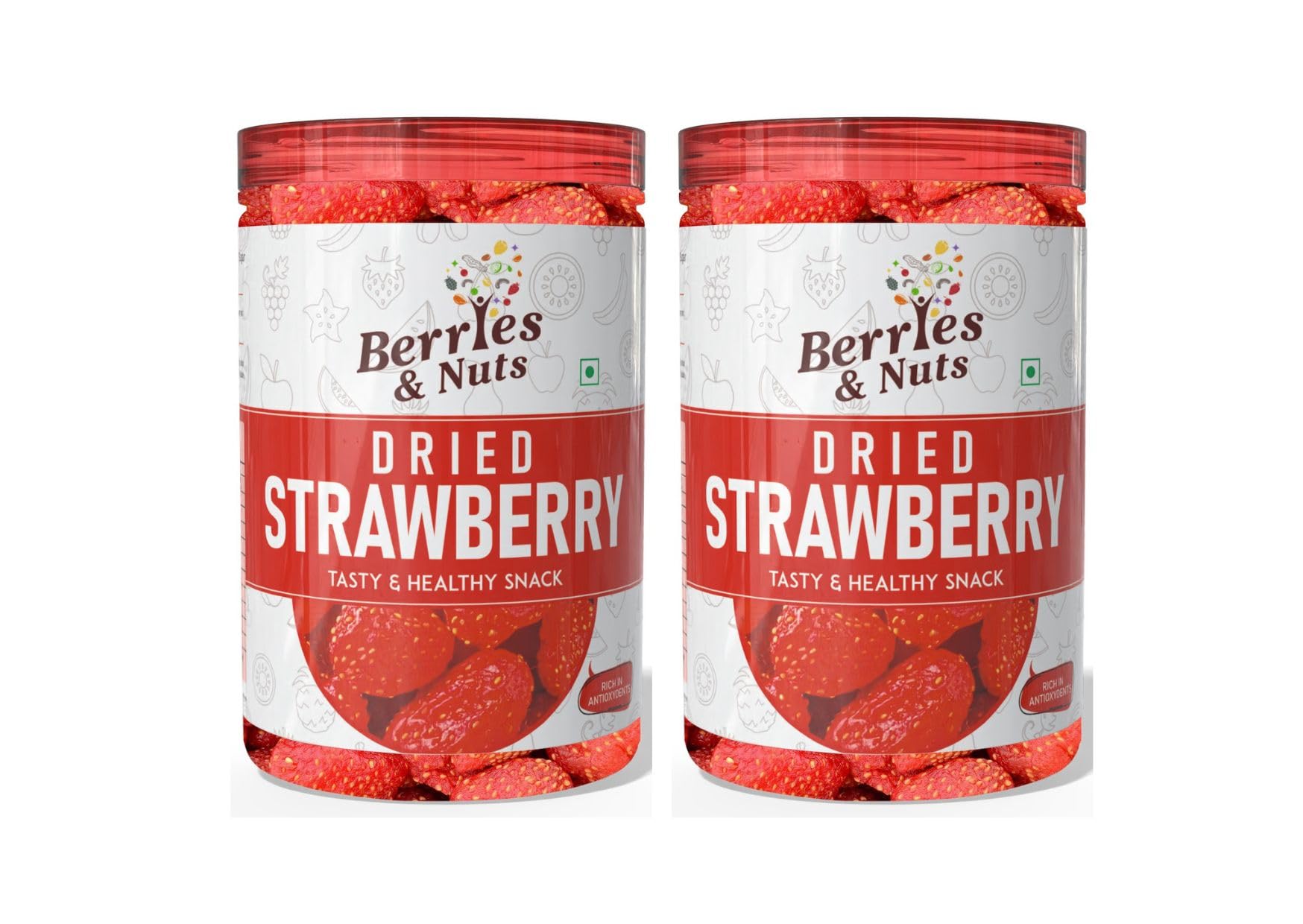 Dehydrated Dried Strawberries | Candied Dried Strawberries | 400 Grams | 2 Bottle of 200 Grams