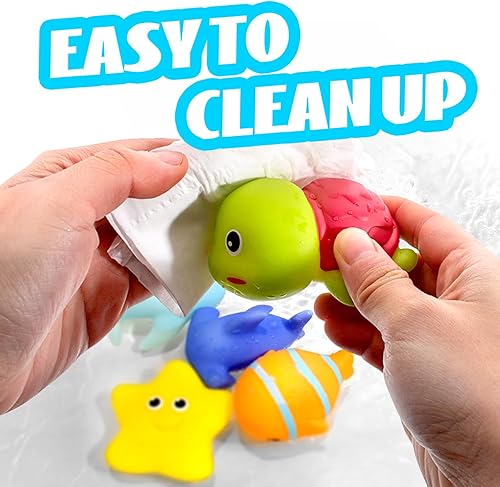 Miniatura 4 de Hely Cancy Juguetes de baño para niños, juguetes de baño sin agujeros para bebés de 1 año de edad, niños y niñas, ducha, agua, piscina, juguetes