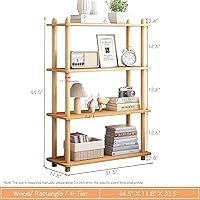 Vista 2 de IOTXY 4-Tier Wooden Shelf Bookcase - Modern Open Bookshelf, Free Standing Storage Rack, Multifunctional Display Stand for Home and Office, Oak