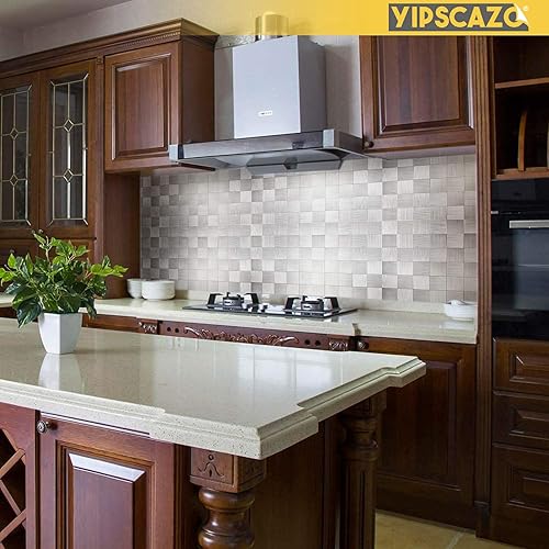 Miniatura 2 de Yipscazo Azulejos de mosaico para salpicaduras de acero inoxidable, 10 hojas de azulejos de metal para cocina, cocina, cocina, baño, lavandería en