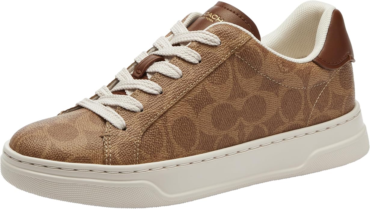 Amazon | COACH レディース ハイラインスニーカー, ブラウンカーキ